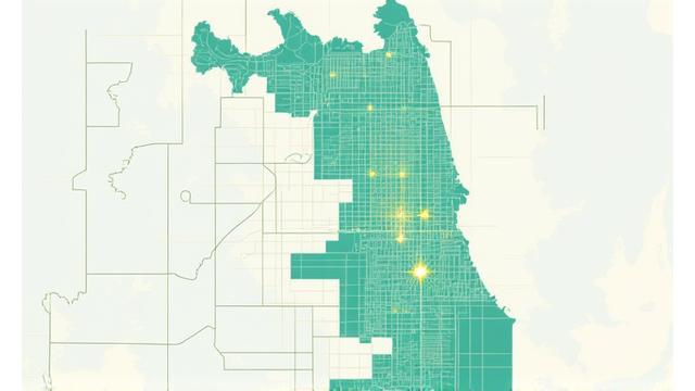 Stylized map of Chicago highlighting key community wellness partnership locations