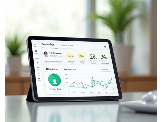 Sleek user interface of Veridian Bloom wellness platform on a tablet